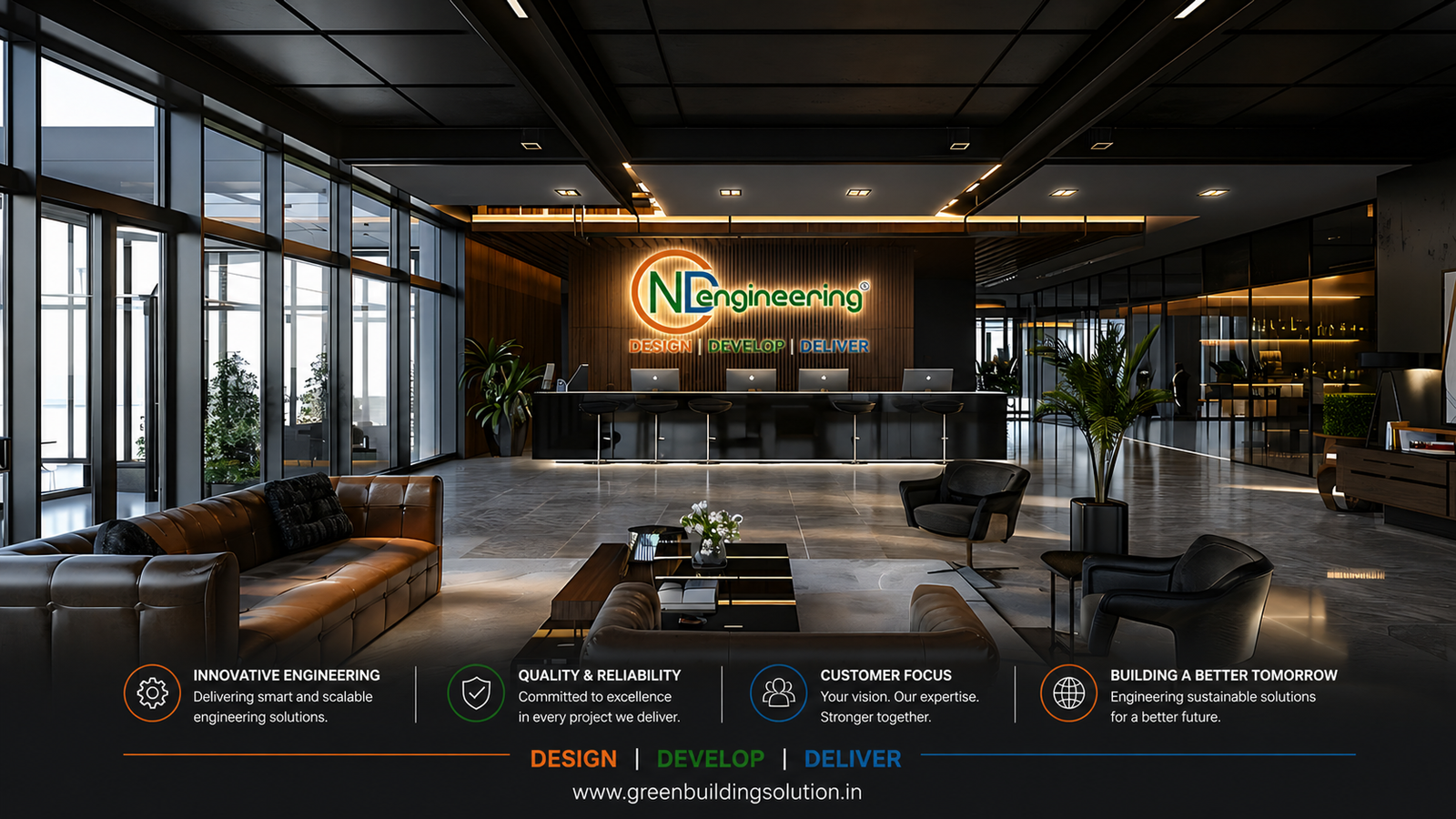 Modern office reception design in Kolkata